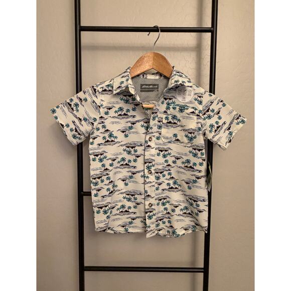 Eddie Bauer Other - Eddie Bauer Kids Palm Tree Hawaiian Print Hawaiian button down Shirt- size 5